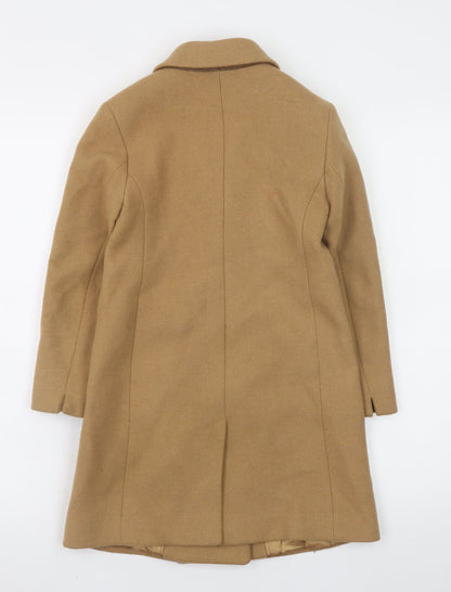 Reiss Girls Beige Wool Blend Mid-Length Overcoat 7-8 Years