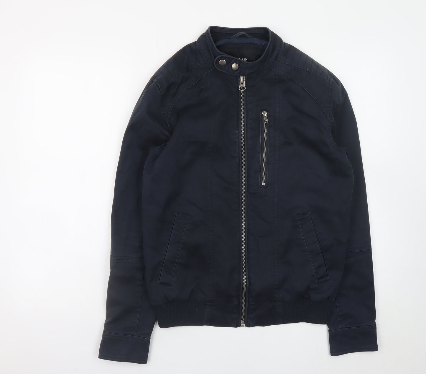 Mens UK Size S Villain Blue Biker Coat