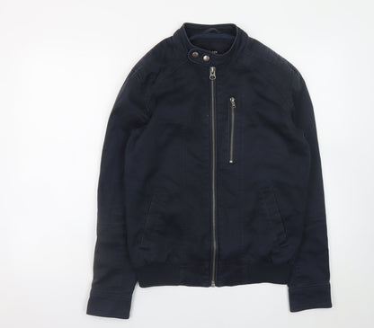 Mens UK Size S Villain Blue Biker Coat
