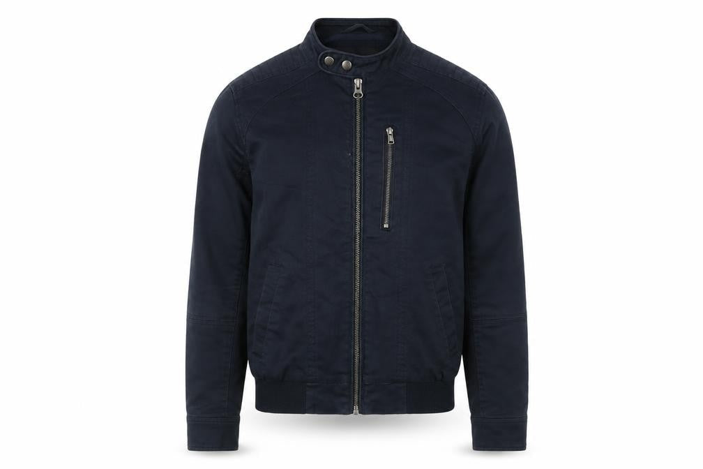 Mens UK Size S Villain Blue Biker Coat