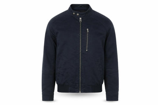 Mens UK Size S Villain Blue Biker Coat