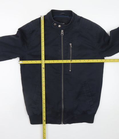 Mens UK Size S Villain Blue Biker Coat