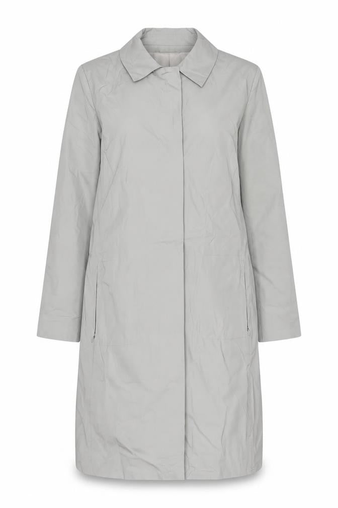 River Island Women's Grey Long Rain Coat Size 14 Classic Style