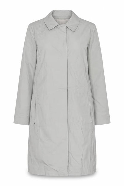 River Island Women's Grey Long Rain Coat Size 14 Classic Style