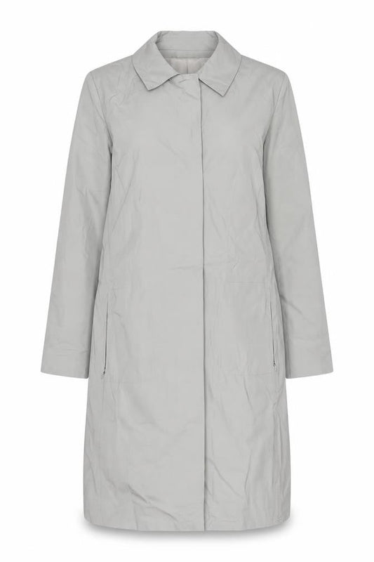River Island Women's Grey Long Rain Coat Size 14 Classic Style