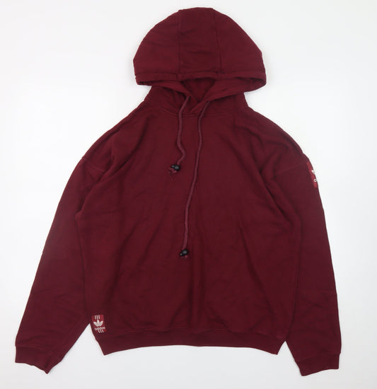 Mens UK Size M adidas Red Pullover Hoodie
