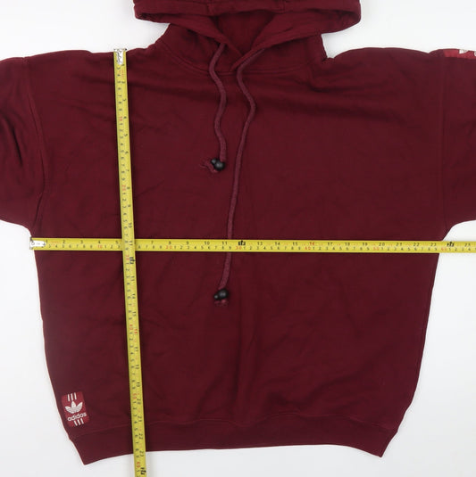 Mens UK Size M adidas Red Pullover Hoodie
