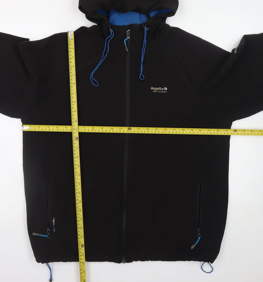 Regatta Men's Black XL Softshell Jacket Hooded Windproof Outdoor
