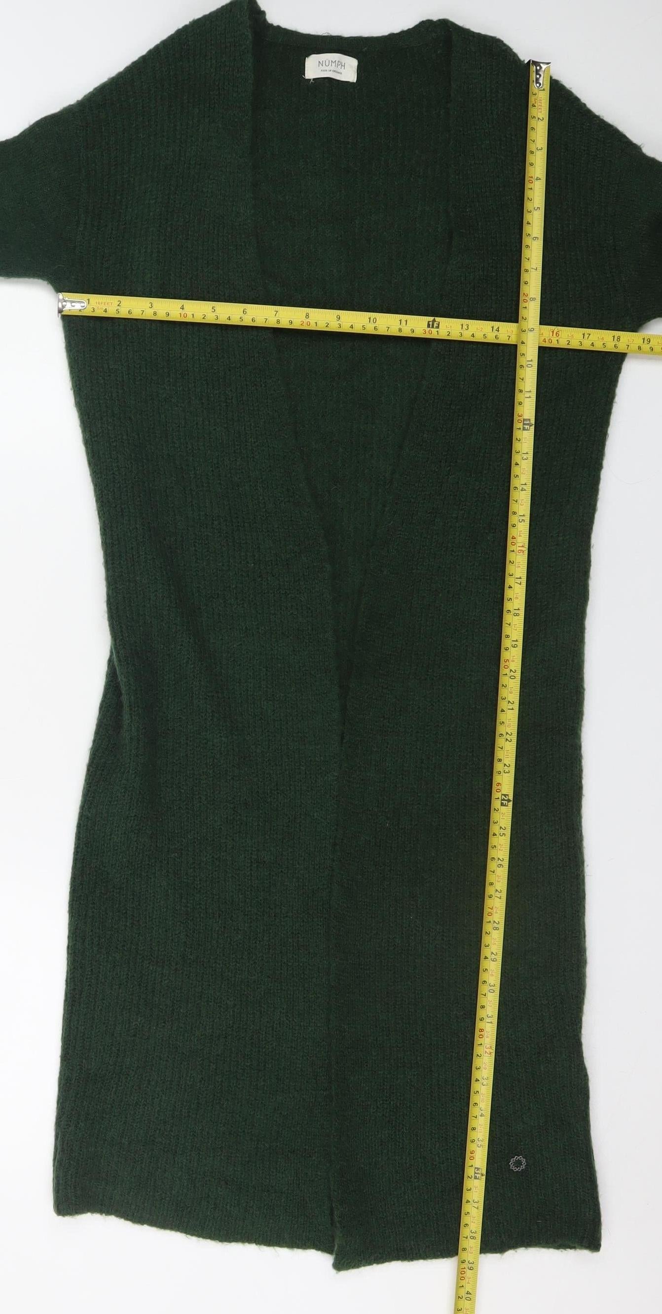 Womens UK Size XS Numph Green Cardigan Jumper