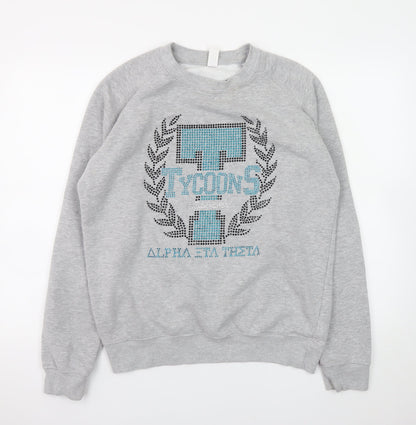 Womens UK Size M JustHoods Grey Pullover Sweatshirt