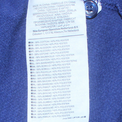 Nike Men Blue PSG Paris Saint-Germain Short Sleeve Henley Shirt S