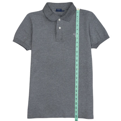 GANT Men's Grey Slim Fit Cotton Polo Shirt Size M