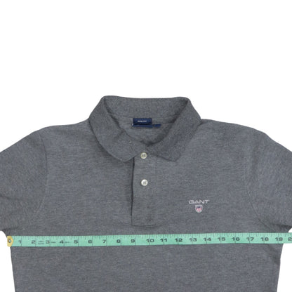 GANT Men's Grey Slim Fit Cotton Polo Shirt Size M