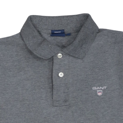 GANT Men's Grey Slim Fit Cotton Polo Shirt Size M