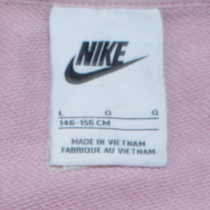 Nike Girls Pink Colourblock Crew Neck Pullover Sweatshirt Size 146