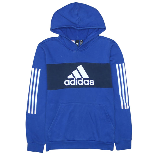 Boys UK Size 15-16 Years adidas Blue Pullover Hoodie