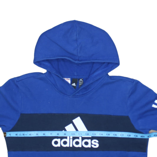 Boys UK Size 15-16 Years adidas Blue Pullover Hoodie