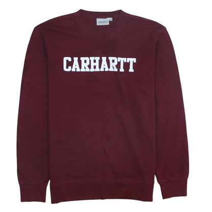 Mens UK Size L Carhartt Red Pullover Sweatshirt