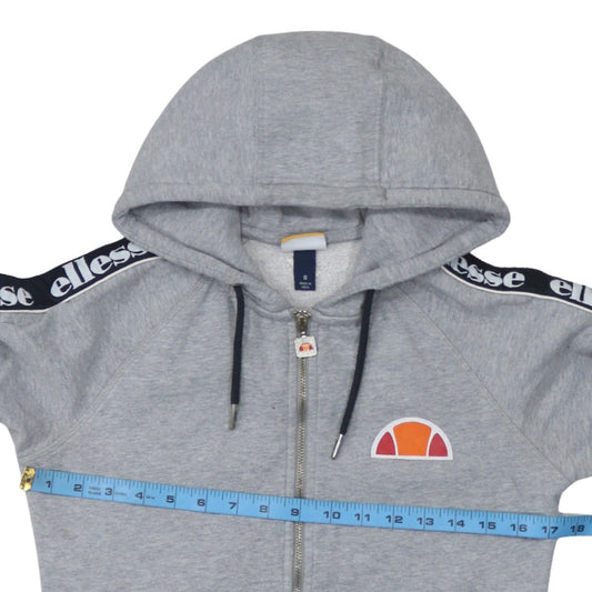 Womens UK Size 8 ellesse Grey Full Zip Hoodie