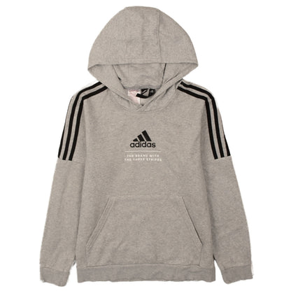 Adidas Boys Grey Pullover Hoodie 14 Years Hooded Fleece Sweatshirt