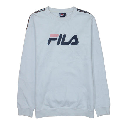 Fila Mens White Crew Neck Logo Sweatshirt Size S