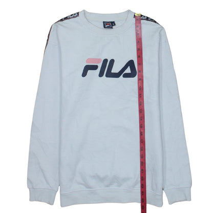 Fila Mens White Crew Neck Logo Sweatshirt Size S