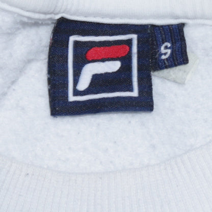 Fila Mens White Crew Neck Logo Sweatshirt Size S