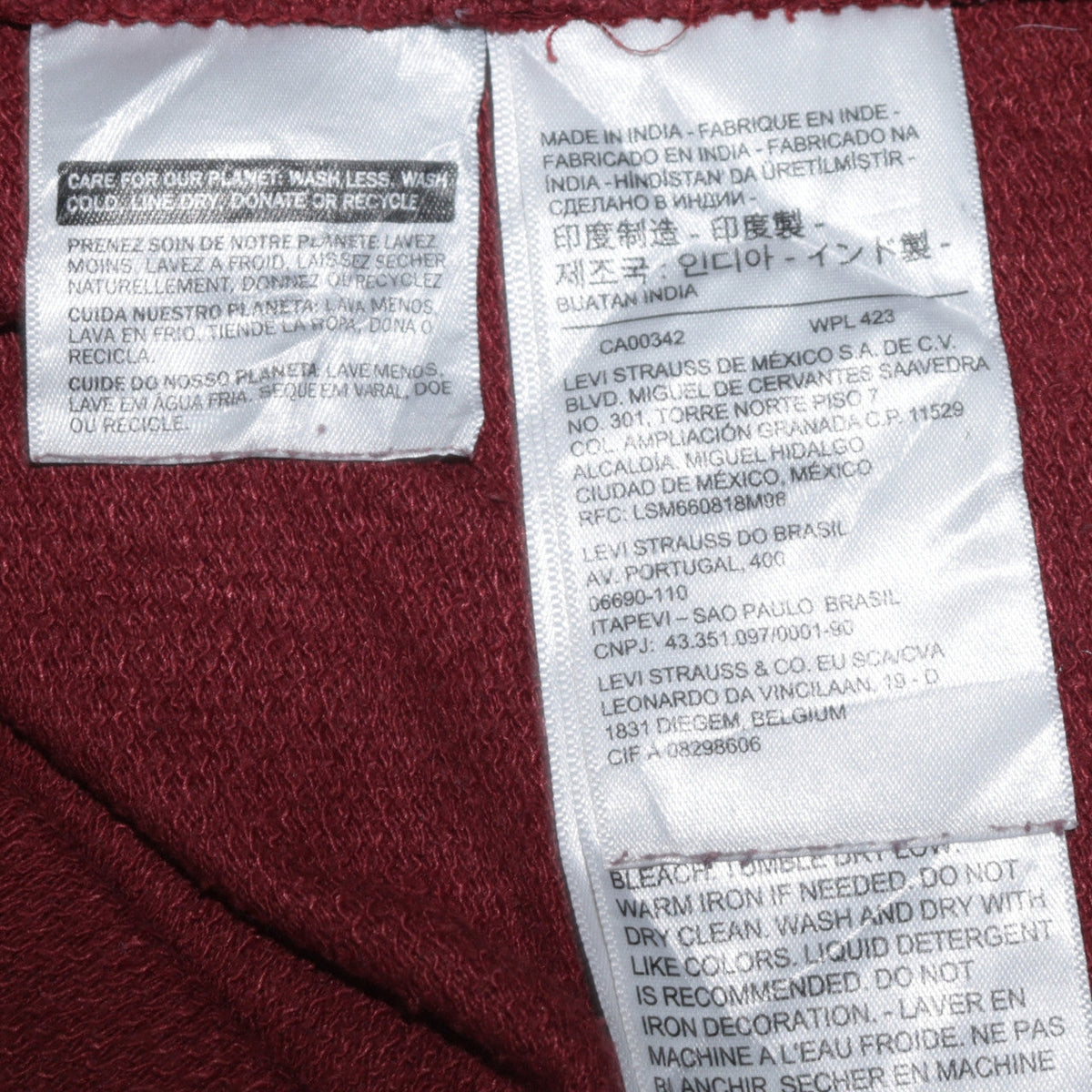 Mens UK Size S Levi's Red Pullover Hoodie