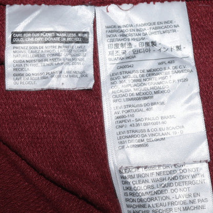 Mens UK Size S Levi's Red Pullover Hoodie
