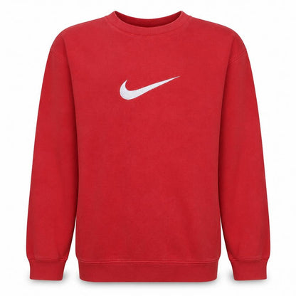 Nike Boys Red Pullover Crew Neck Sweatshirt Size 13-14 Years Logo Fleece