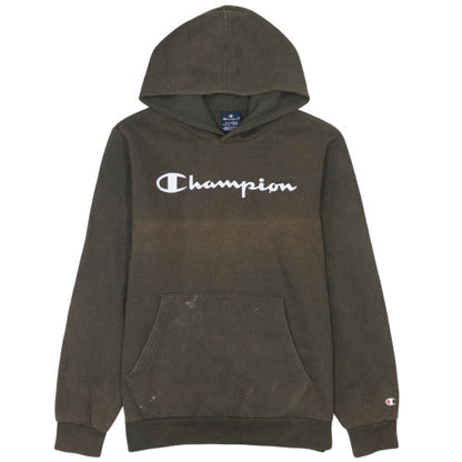 Champion Boys Brown Pullover Hoodie Size 13-14 Years Fleece Logo Sweatshirt