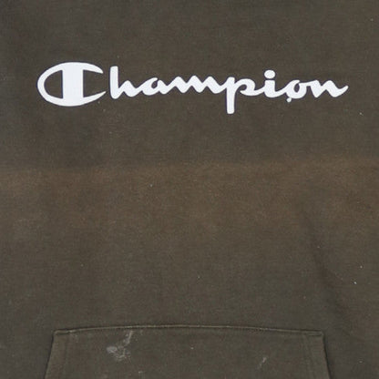 Champion Boys Brown Pullover Hoodie Size 13-14 Years Fleece Logo Sweatshirt