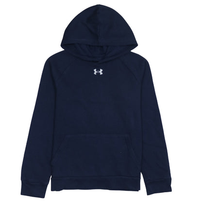 Under Armour Boys Blue Pullover Hoodie Fleece Logo 158cm