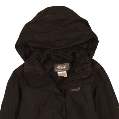 Jack Wolfskin Women's Black XS Parka Coat Hooded Waterproof Winter Jacket