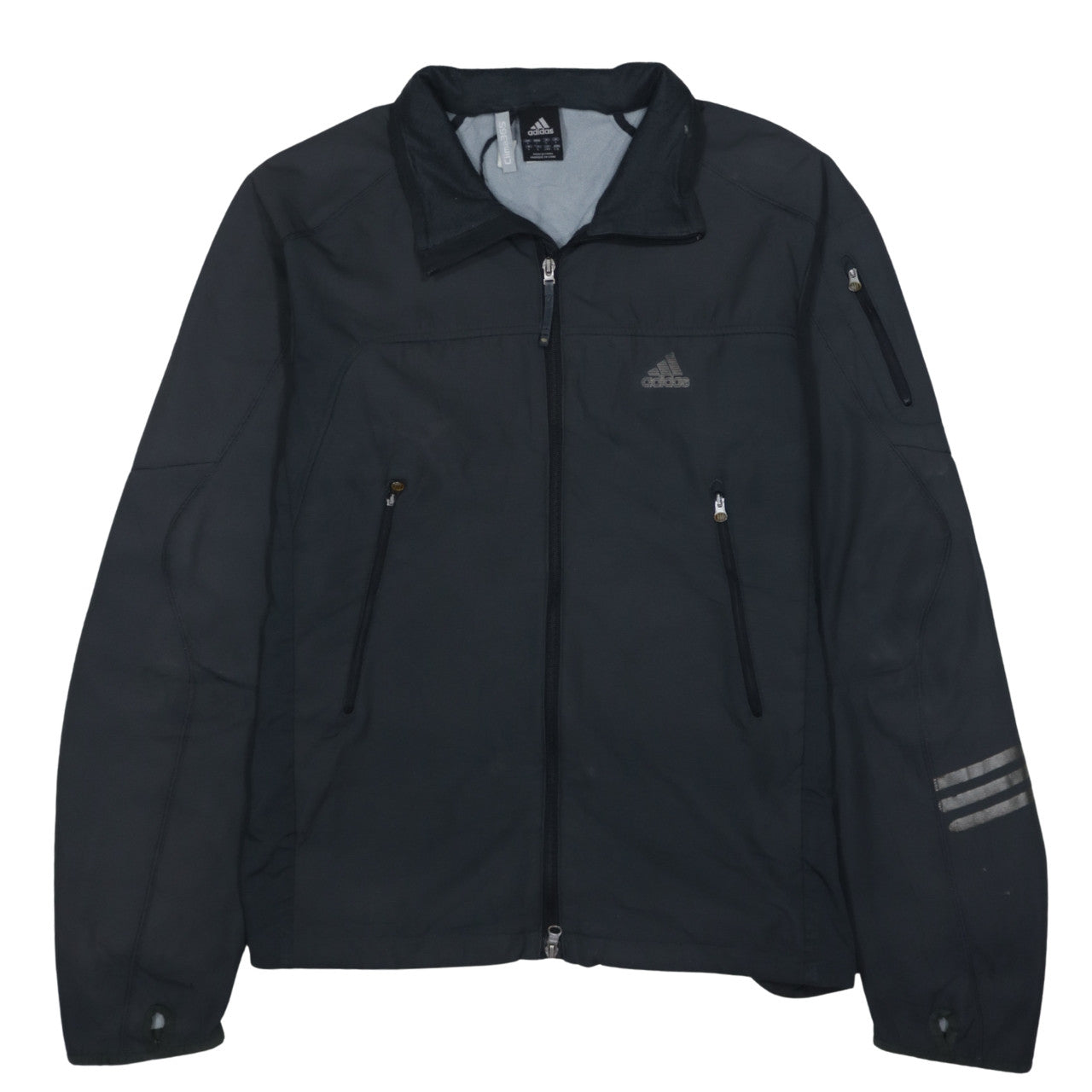 Adidas Mens Black Softshell Jacket L Water Resistant Windproof
