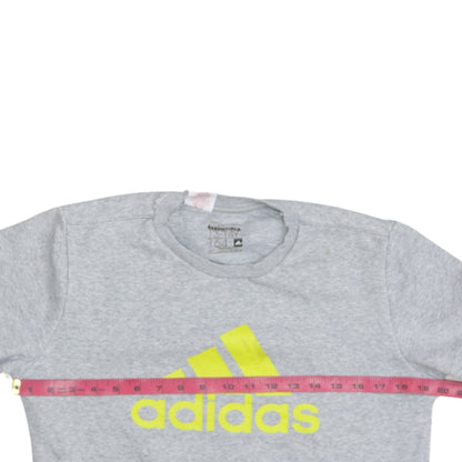 Adidas Boys Grey Pullover Sweatshirt 13-14 Years Logo Fleece Jumper