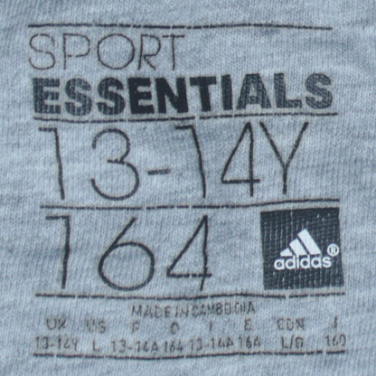 Adidas Boys Grey Pullover Sweatshirt 13-14 Years Logo Fleece Jumper