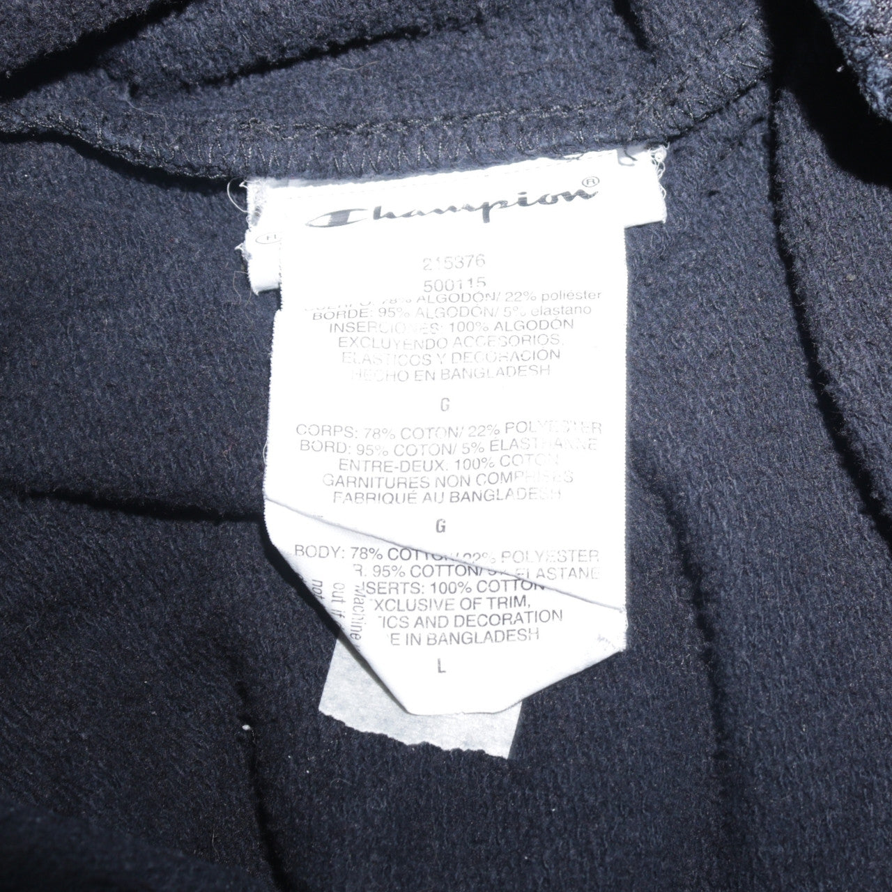 Mens UK Size L Champion Black Pullover Hoodie