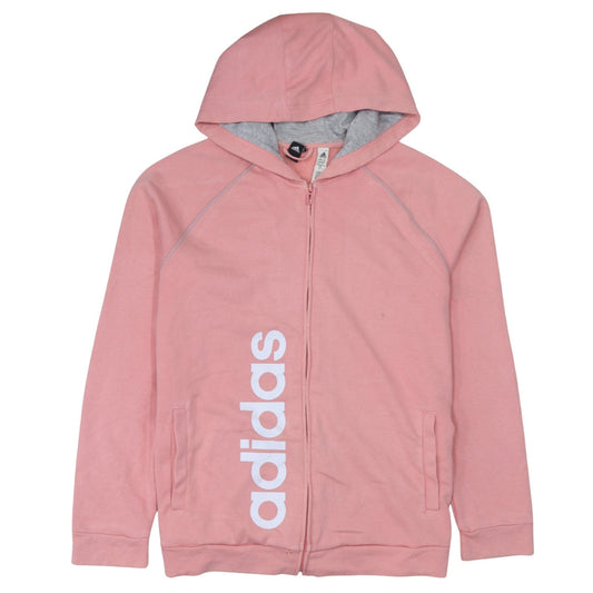 Womens UK Size XL adidas Pink Full Zip Hoodie