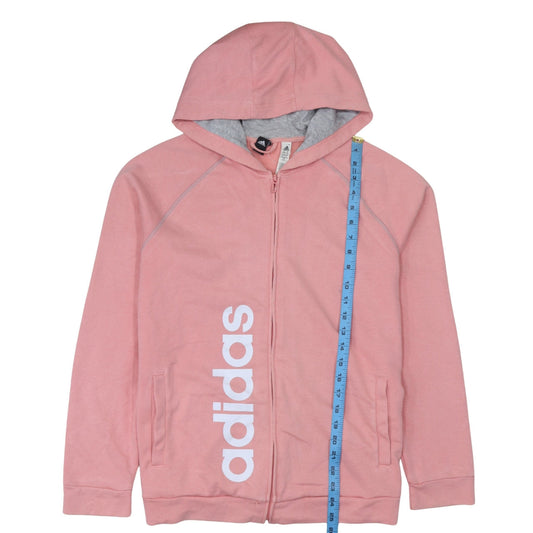 Womens UK Size XL adidas Pink Full Zip Hoodie