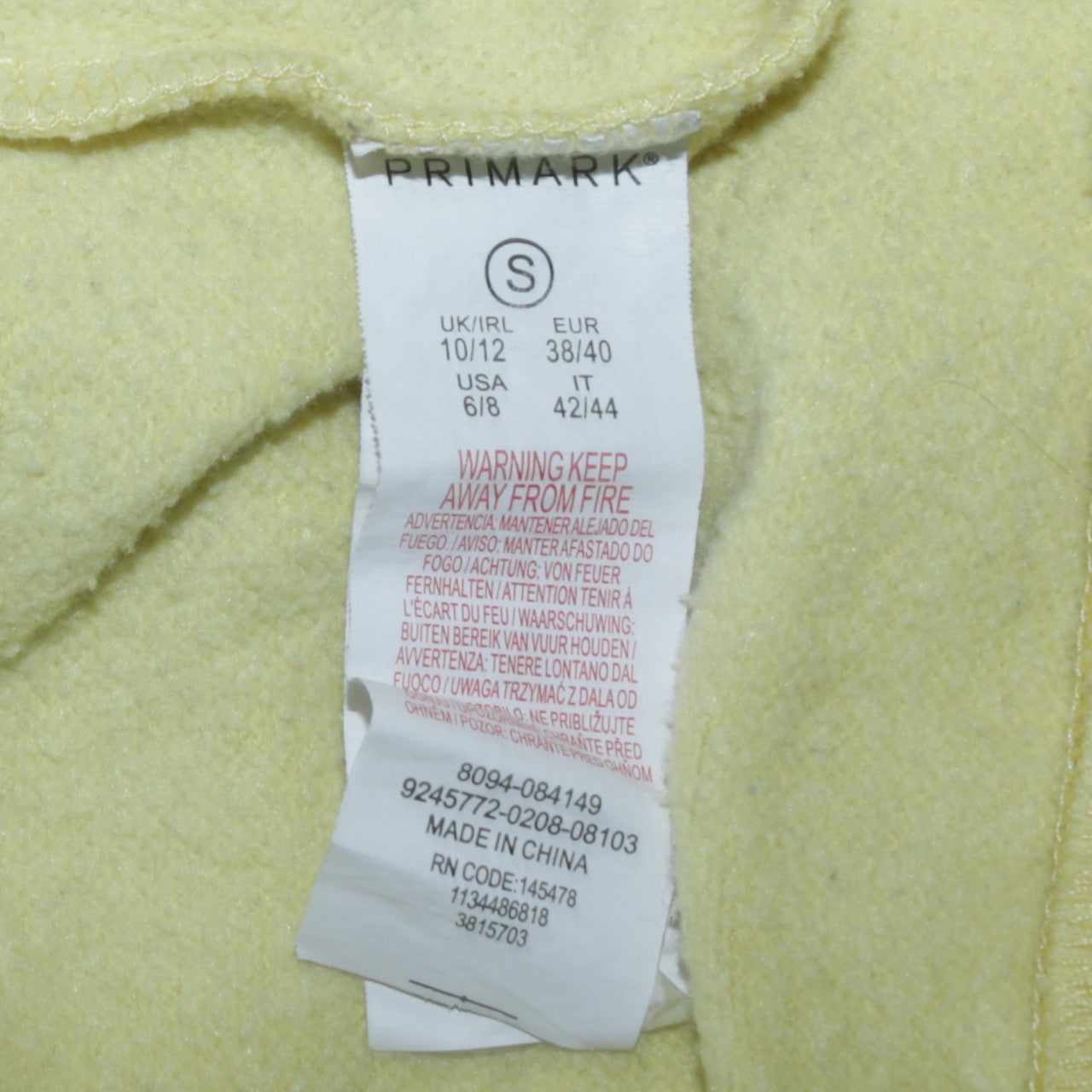 Womens UK Size 10 Disney Yellow Pullover Hoodie