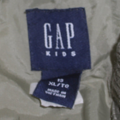 GAP Kids Boys Green Bomber Jacket Size 13 Years Full Zip Nylon