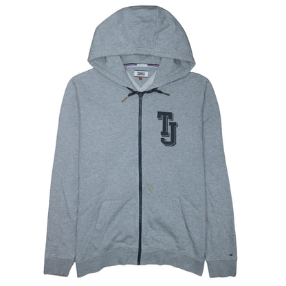 Mens UK Size 2XL Tommy Jeans Grey Full Zip Hoodie