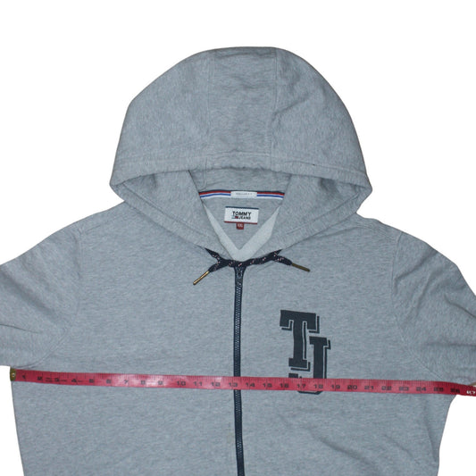 Mens UK Size 2XL Tommy Jeans Grey Full Zip Hoodie