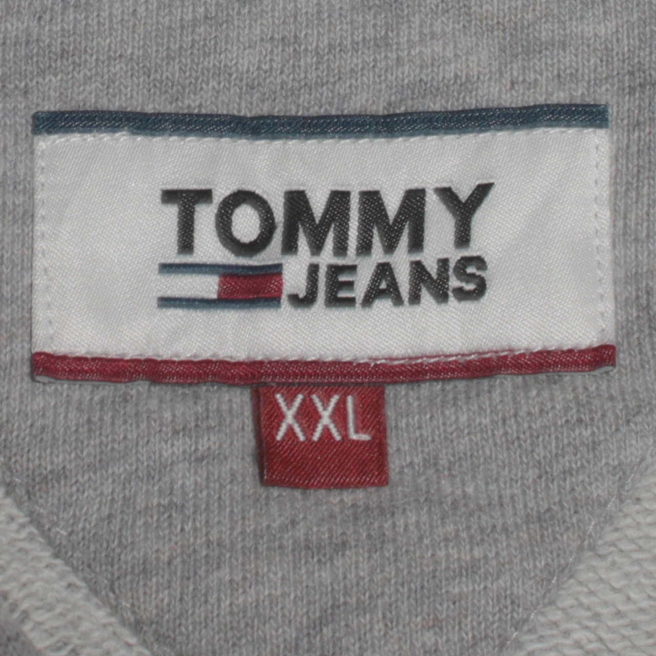 Mens UK Size 2XL Tommy Jeans Grey Full Zip Hoodie