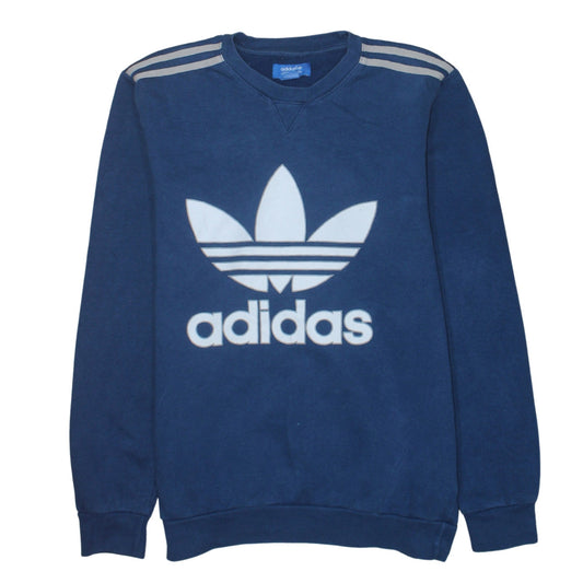 Mens UK Size S adidas Blue Pullover Sweatshirt