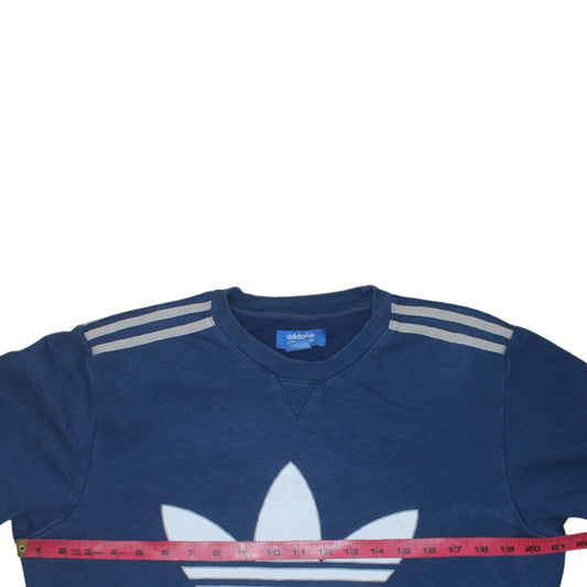 Mens UK Size S adidas Blue Pullover Sweatshirt