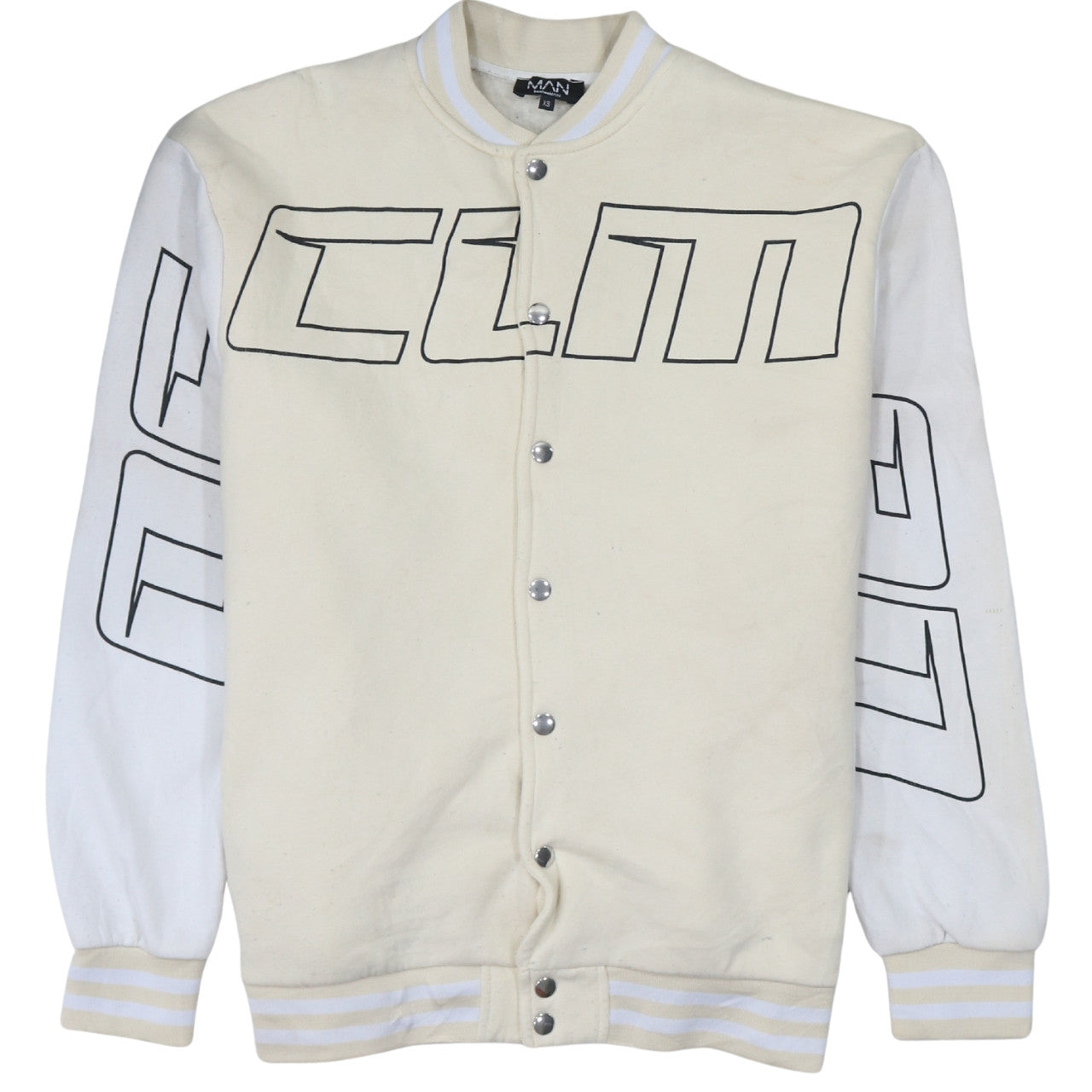 Mens UK Size XS boohooMAN Beige Varsity Jacket