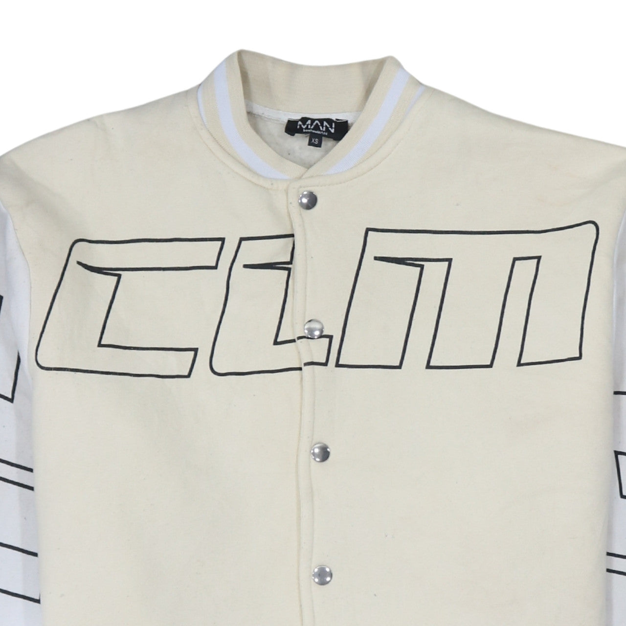 Mens UK Size XS boohooMAN Beige Varsity Jacket