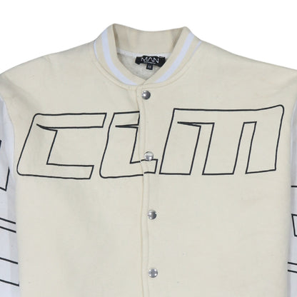 Mens UK Size XS boohooMAN Beige Varsity Jacket